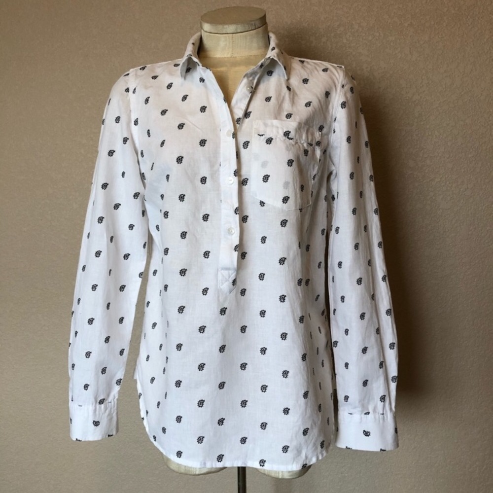 Tommy Hilfiger Boyfriend Fit white/black print top